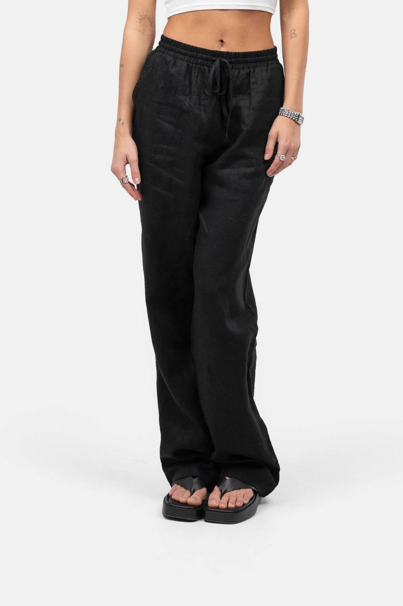 Hørbukser Højtaljede Sort | Skagen-clothing.dk